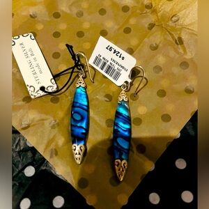 Silver Abalone Pearl Earrings